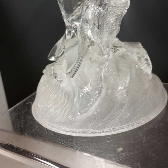Vintage Cristal d'Arques Clear Glass Dolphin Figurine Paperweight Coastal Beachy - Picture 7 of 10